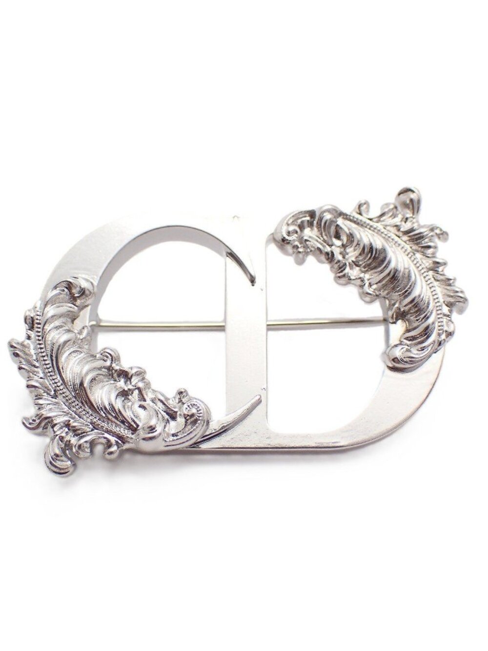 Dior Feather CD Brooch Silver